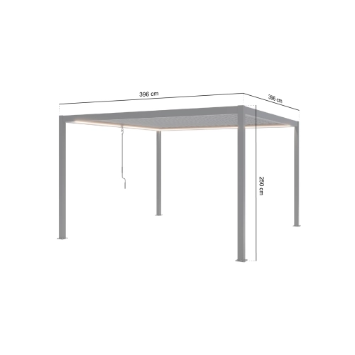 Pergola ogrodowa tarasowa aluminiowa NORDVIC Skyline LED Light 4 x 4 m Antracyt
